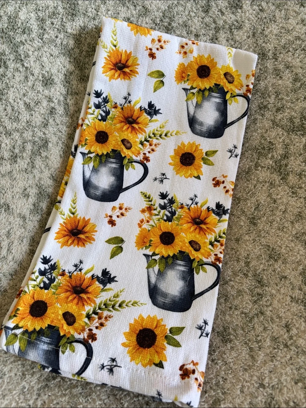 Harvest Sunflower Bouquet Kitchen Towels Set of 2 NWT Cotton 18x28”